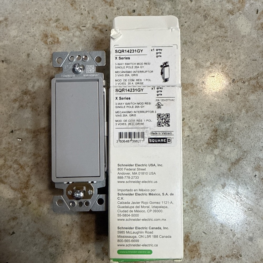 X‎ Series 20-Amp Single Pole/ 3-Way Rocker Switch Back Wire Light Switch Matte